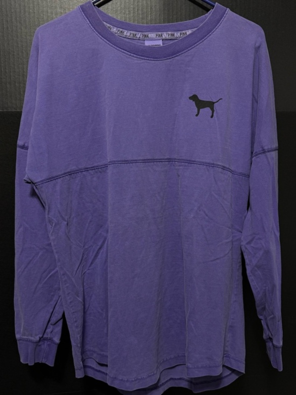 🍄PINK VS Purple Long Sleeve Spell Out T-shirt